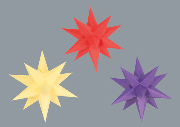 rot einfarbig (1x), gelb einfarbig (1x), violett einfarbig (1x)