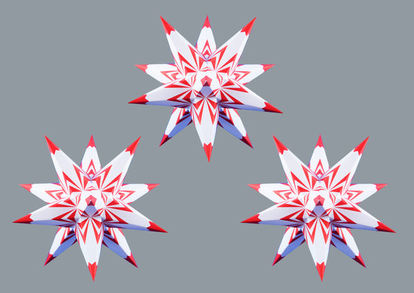 Ornament Ecken 3 mit roter Spitze